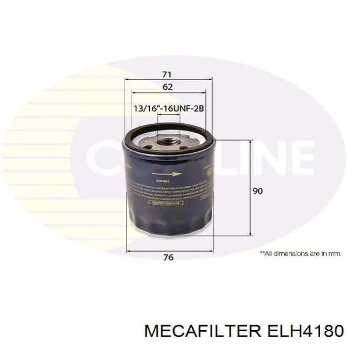 ELH4180 Mecafilter filtro de aceite