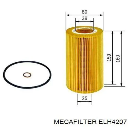 ELH4207 Mecafilter Filtro aceite