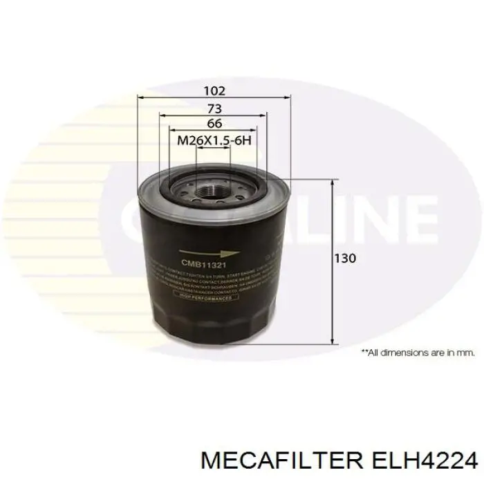 Filtro de aceite ELH4224 Mecafilter