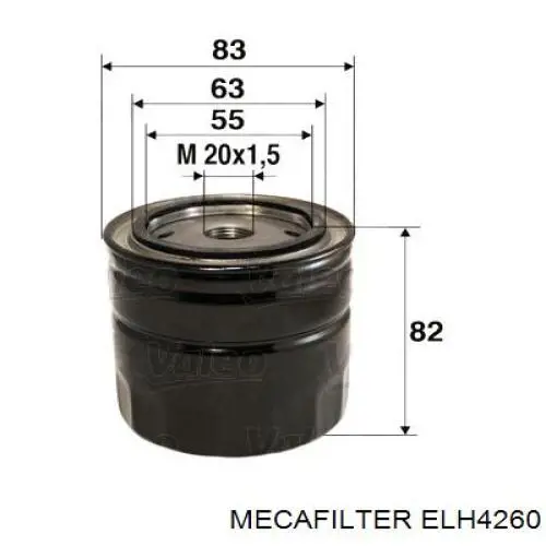 ELH4260 Mecafilter filtro de aceite
