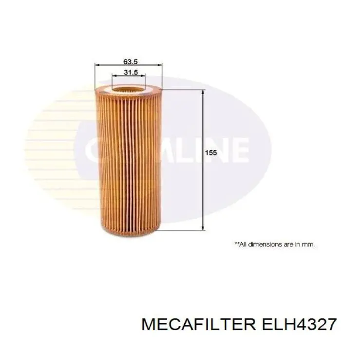Filtro de aceite Mecafilter ELH4327 precio, desde 6,55 EUR