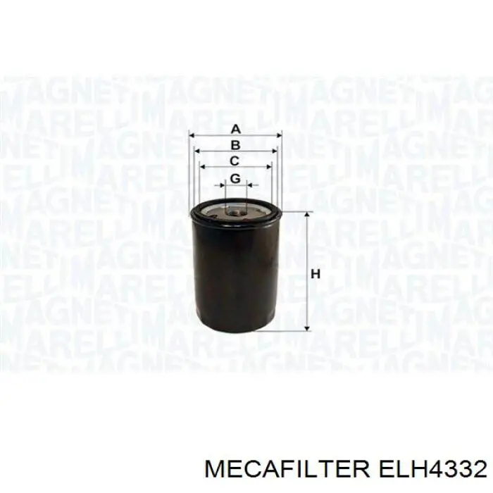 Filtro de aceite Mecafilter ELH4332 precio, desde 4,75 EUR