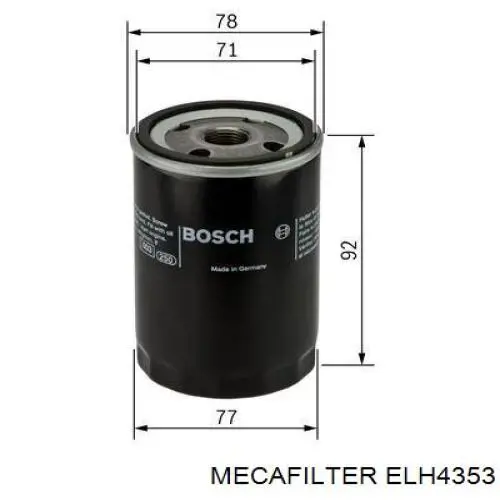 ELH4353 Mecafilter filtro de aceite