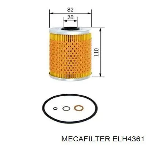 ELH4361 Mecafilter filtro de aceite