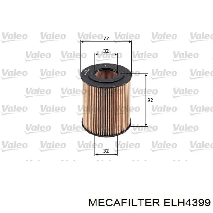 Filtro de aceite ELH4399 Mecafilter