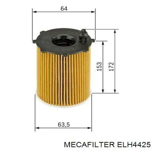 ELH4425 Mecafilter filtro de aceite