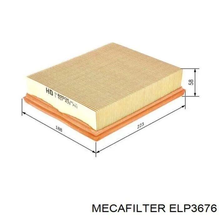ELP3676 Mecafilter filtro de aire