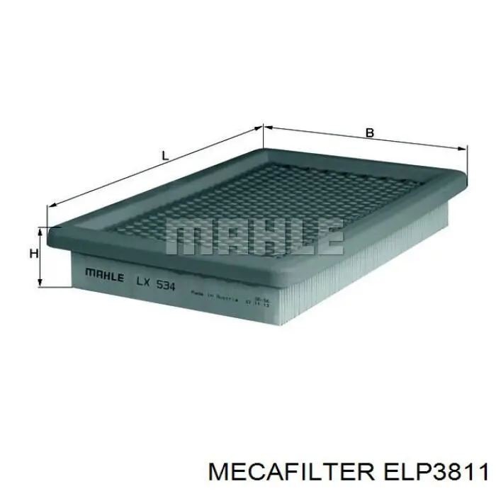 ELP3811 Mecafilter Filtro de aire de motor