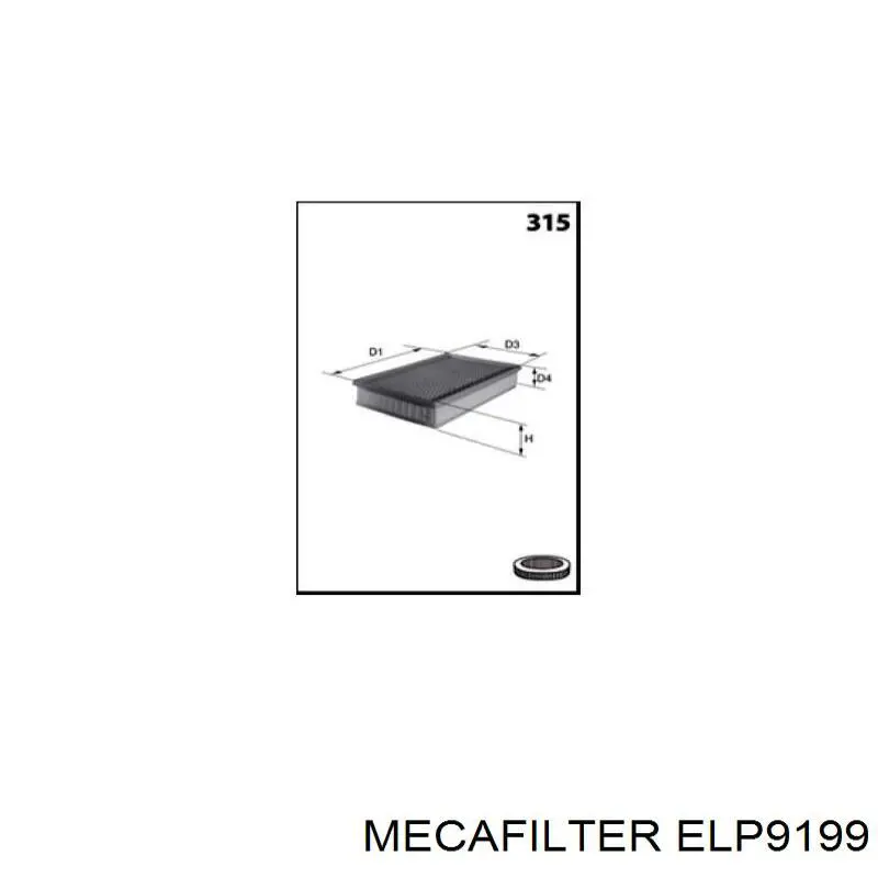 ELP9199 Mecafilter Filtro de aire de motor