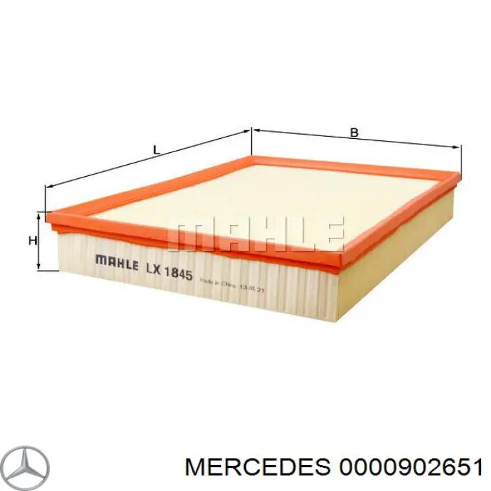 Filtro aire Mercedes 0000902651