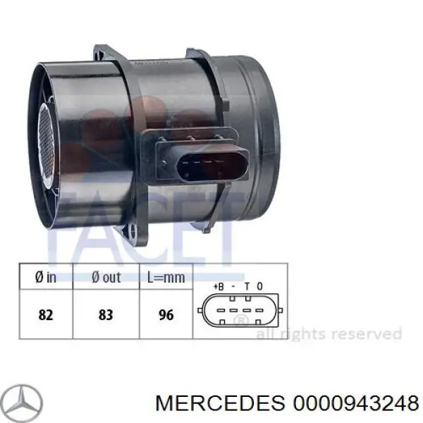 Comprar 0000943248 Mercedes Sensor de masa de aire