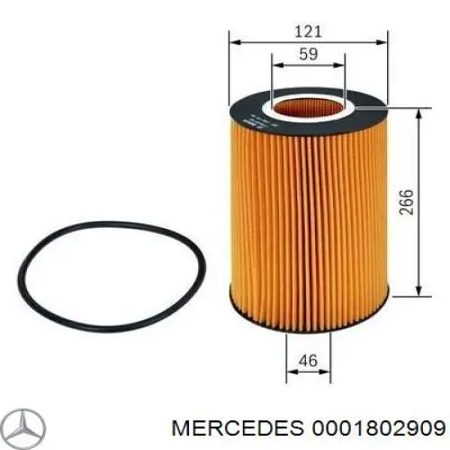 0001802909 Mercedes filtro de aceite