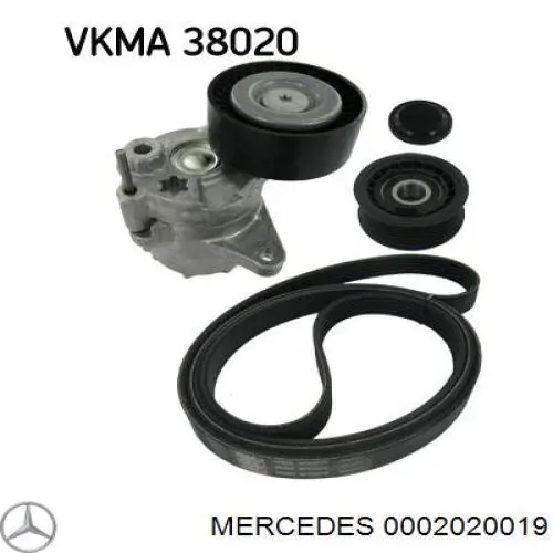Comprar 0002020019 Mercedes Polea inversión/guía, correa poli V