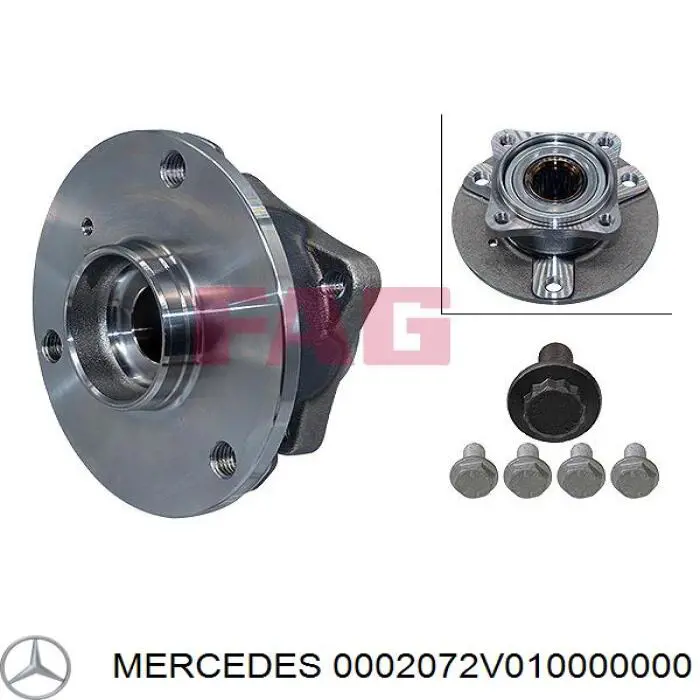 0002072V010000000 Mercedes cubo de rueda trasero