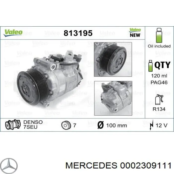 0002309111 Mercedes compresor de aire acondicionado