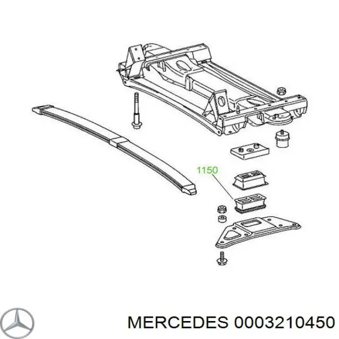 0003210450 Mercedes silentblock trasero de ballesta trasera
