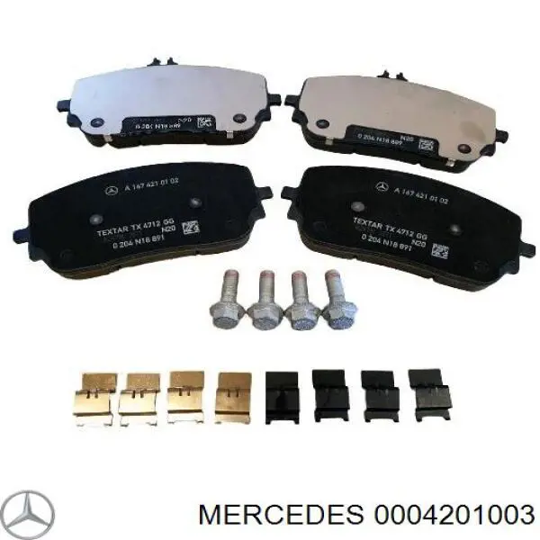 Pastillas de freno 0004201003 Mercedes