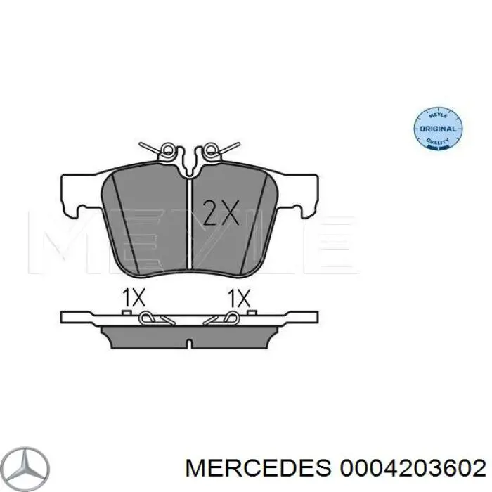 Pastillas de freno traseras 0004203602 Mercedes