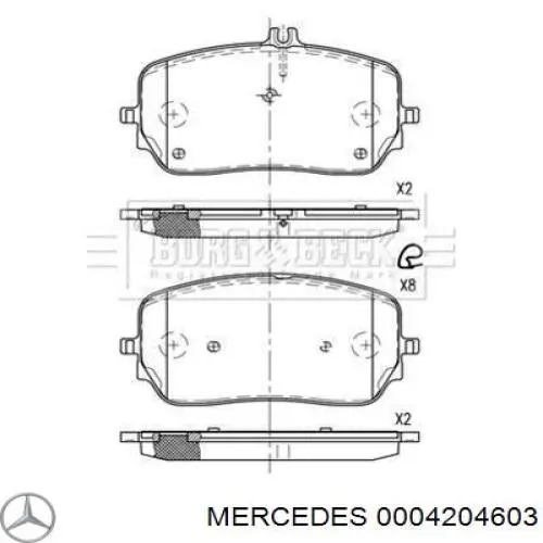 Pastillas freno delanteras Mercedes 0004204603 precio, desde 110,82 EUR