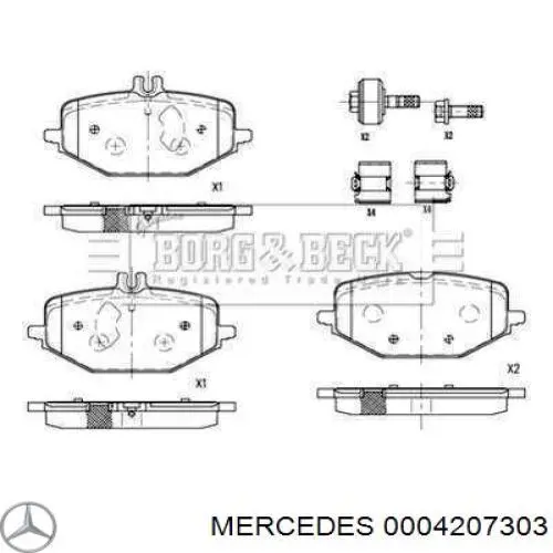 0004207303 Mercedes pastillas de freno traseras