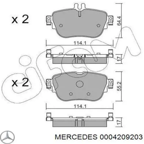 Comprar 0004209203 Mercedes Pastillas de freno traseras