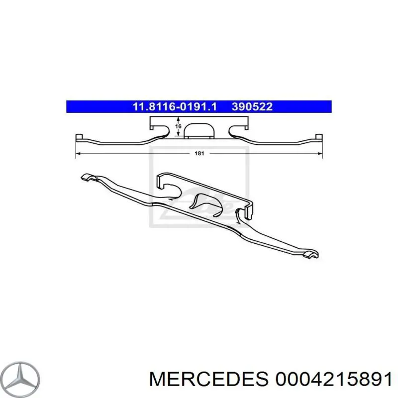 0004215891 Mercedes conjunto de muelles almohadilla discos delanteros