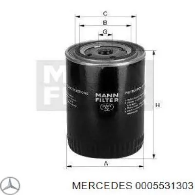 0005531303 Mercedes filtro hidráulico