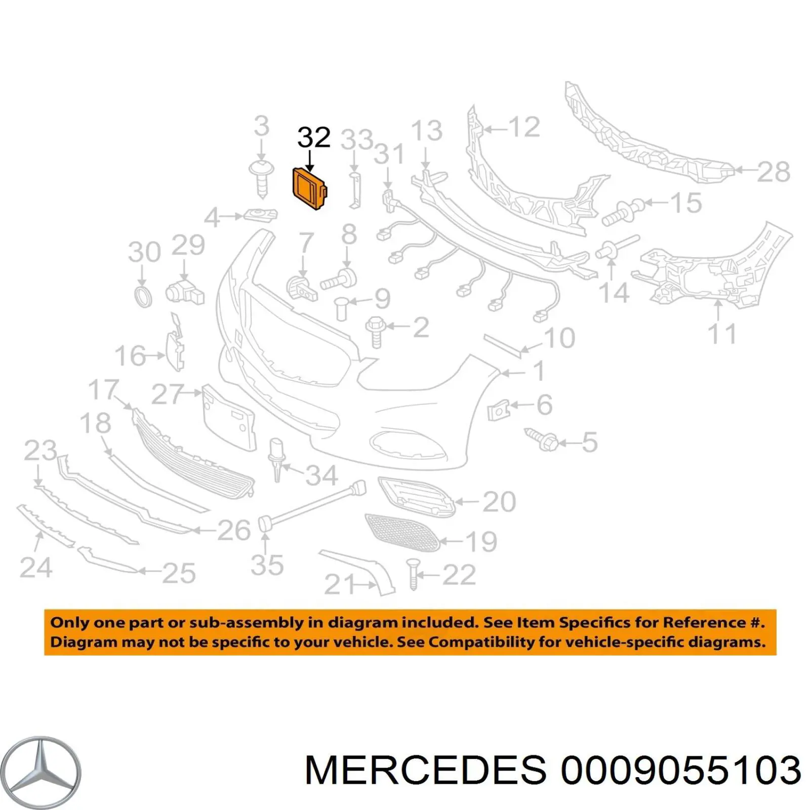 0009055103 Mercedes Sensor de distancia por radar