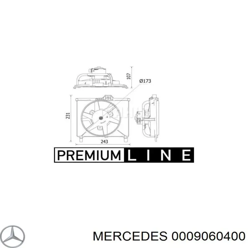 Ventilador, refrigeración motor Mercedes 0009060400 precio, desde 94,31 EUR