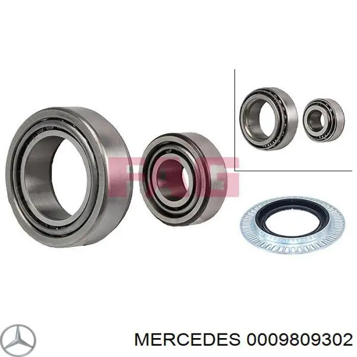 0009809302 Mercedes cojinete externo del cubo de la rueda delantera