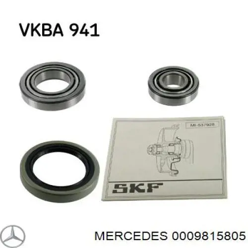 0009815805 Mercedes cojinete interno del cubo de la rueda delantera