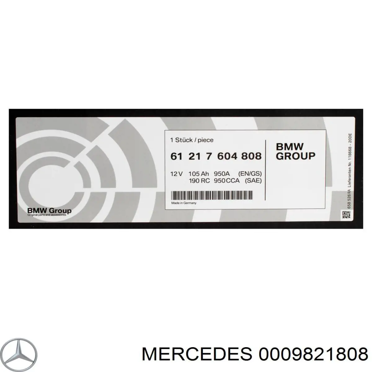 Batería de arranque Mercedes 0009821808 precio, desde 539,19 EUR