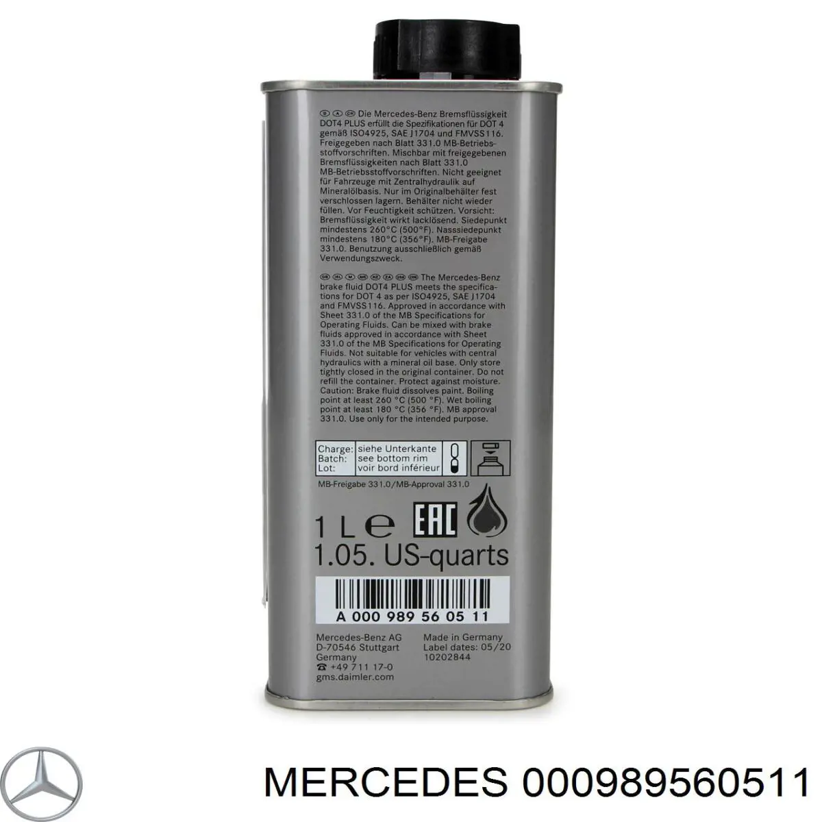 Líquido de freno Mercedes (000989560511)