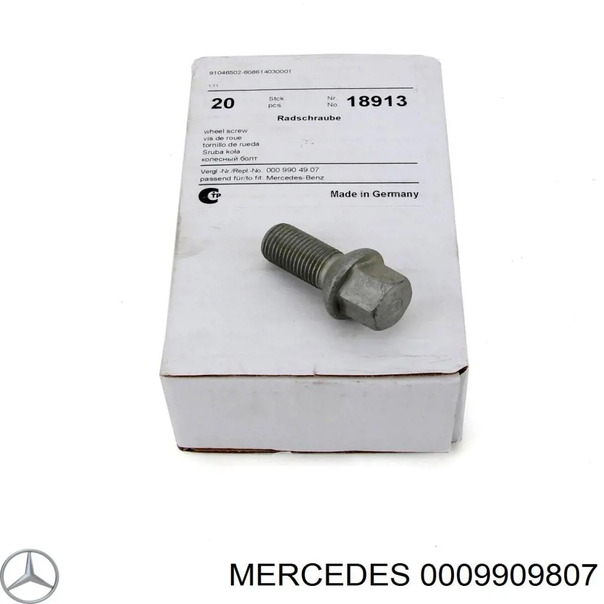 0009909807 Mercedes tornillo de rueda