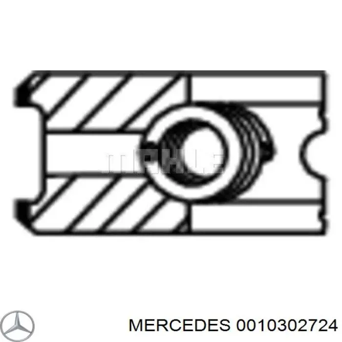 0010302724 Mercedes aros de pistón para 1 cilindro, std