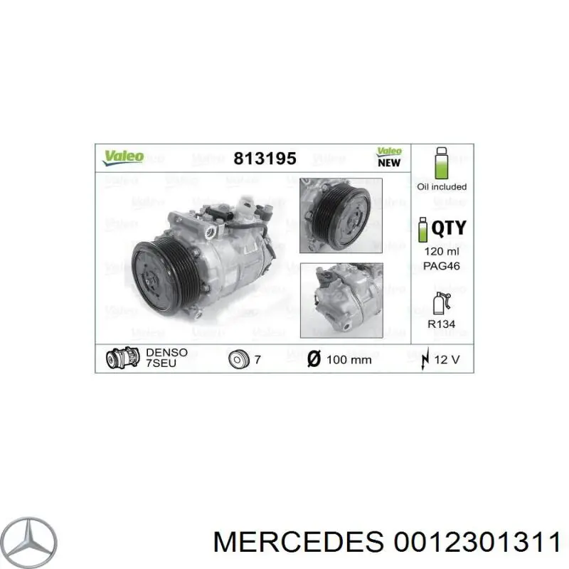 0012301311 Mercedes compresor de aire acondicionado