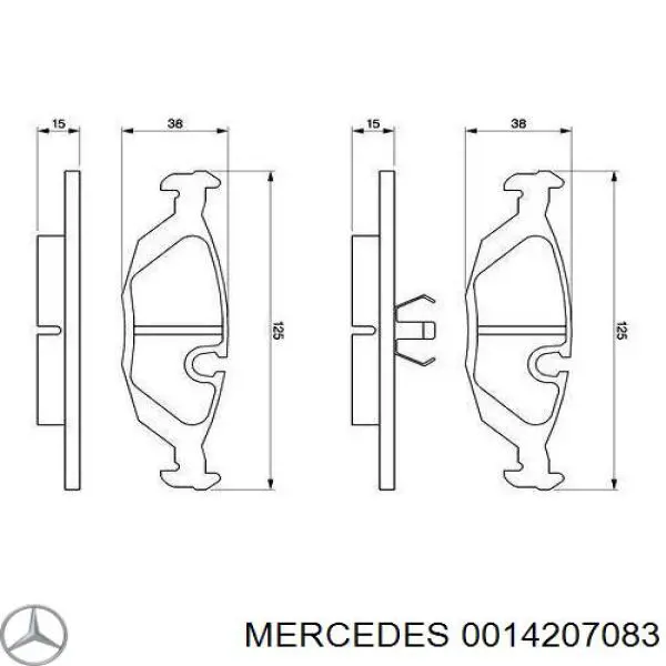 0014207083 Mercedes pinza de freno delantera derecha