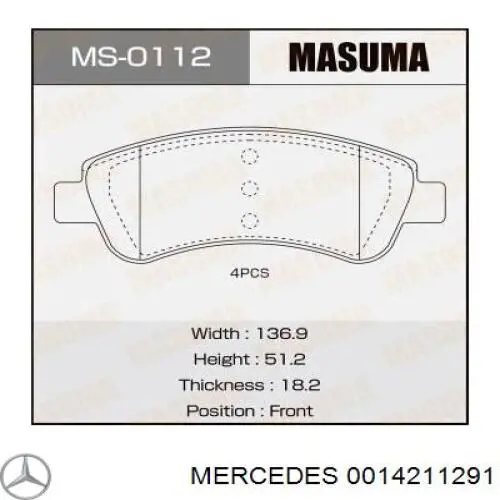 Juego de resortes de sujeción de pastillas de freno traseras Mercedes 0014211291 precio, desde 24,17 EUR