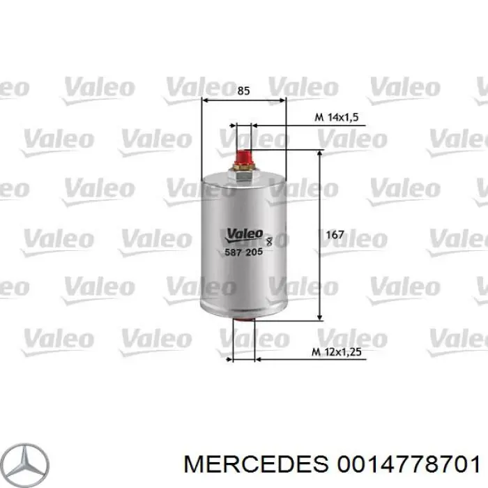0014778701 Mercedes filtro de combustible