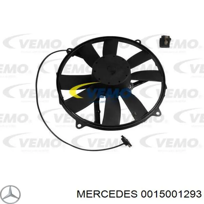 0015001293 Mercedes ventilador (rodete +motor refrigeración del motor con electromotor, izquierdo)