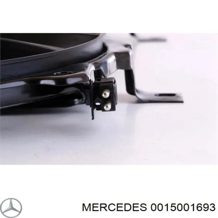 0015001693 Mercedes difusor de radiador, aire acondicionado, completo con motor y rodete