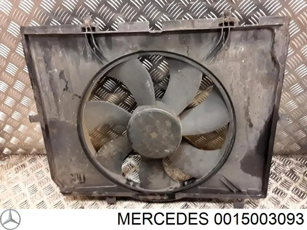 0015003093 Mercedes difusor de radiador, ventilador de refrigeración, condensador del aire acondicionado, completo con motor y rodete