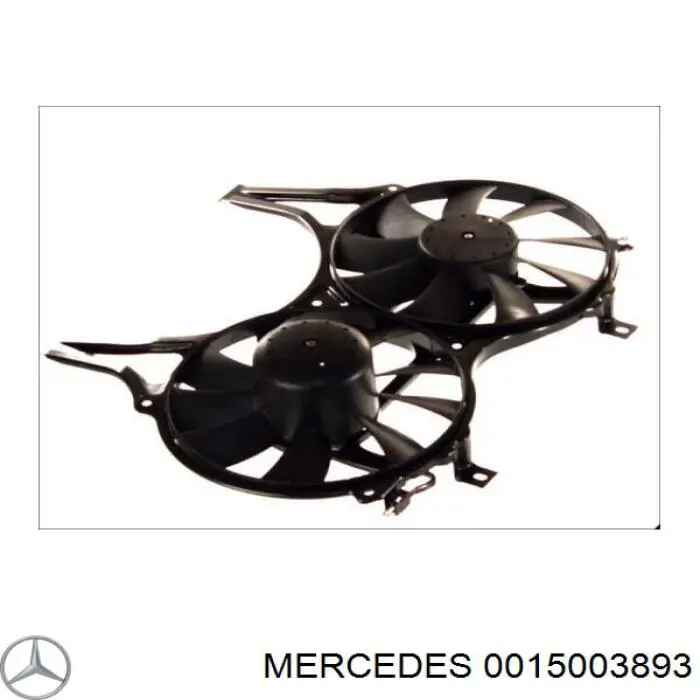0015003893 Mercedes difusor de radiador, aire acondicionado, completo con motor y rodete
