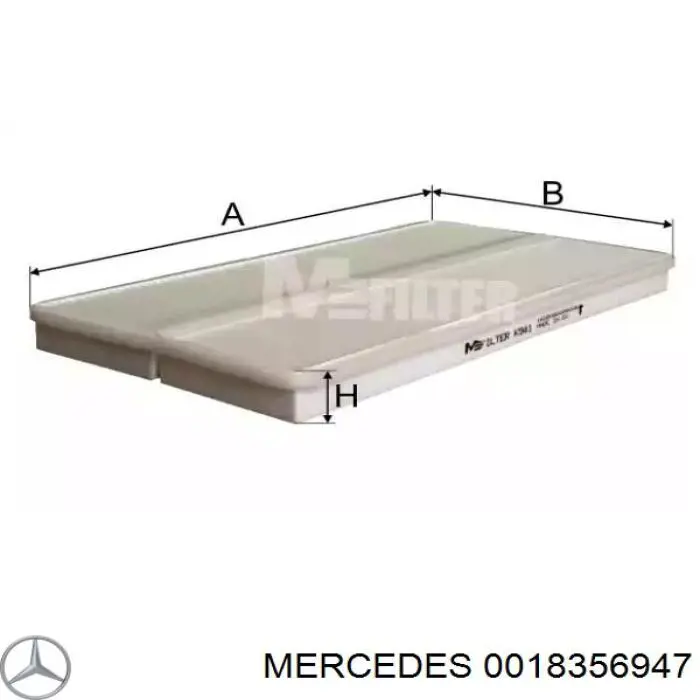 0018356947 Mercedes filtro de habitáculo