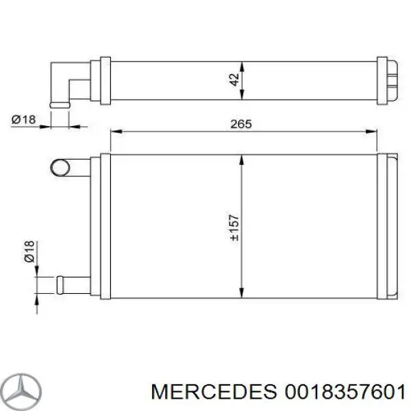 0018357601 Mercedes radiador de calefacción