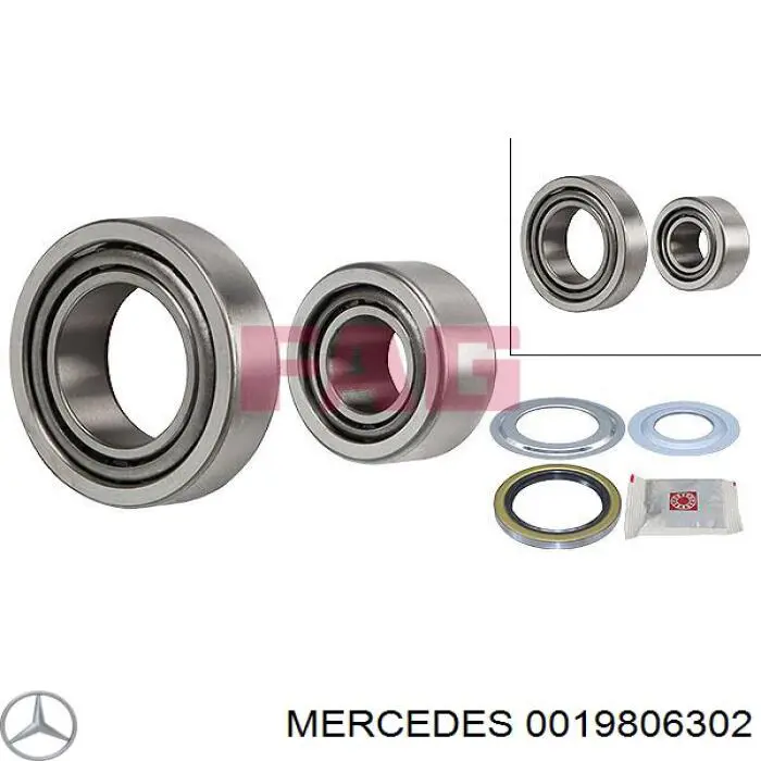 0019806302 Mercedes cojinete de rueda delantero