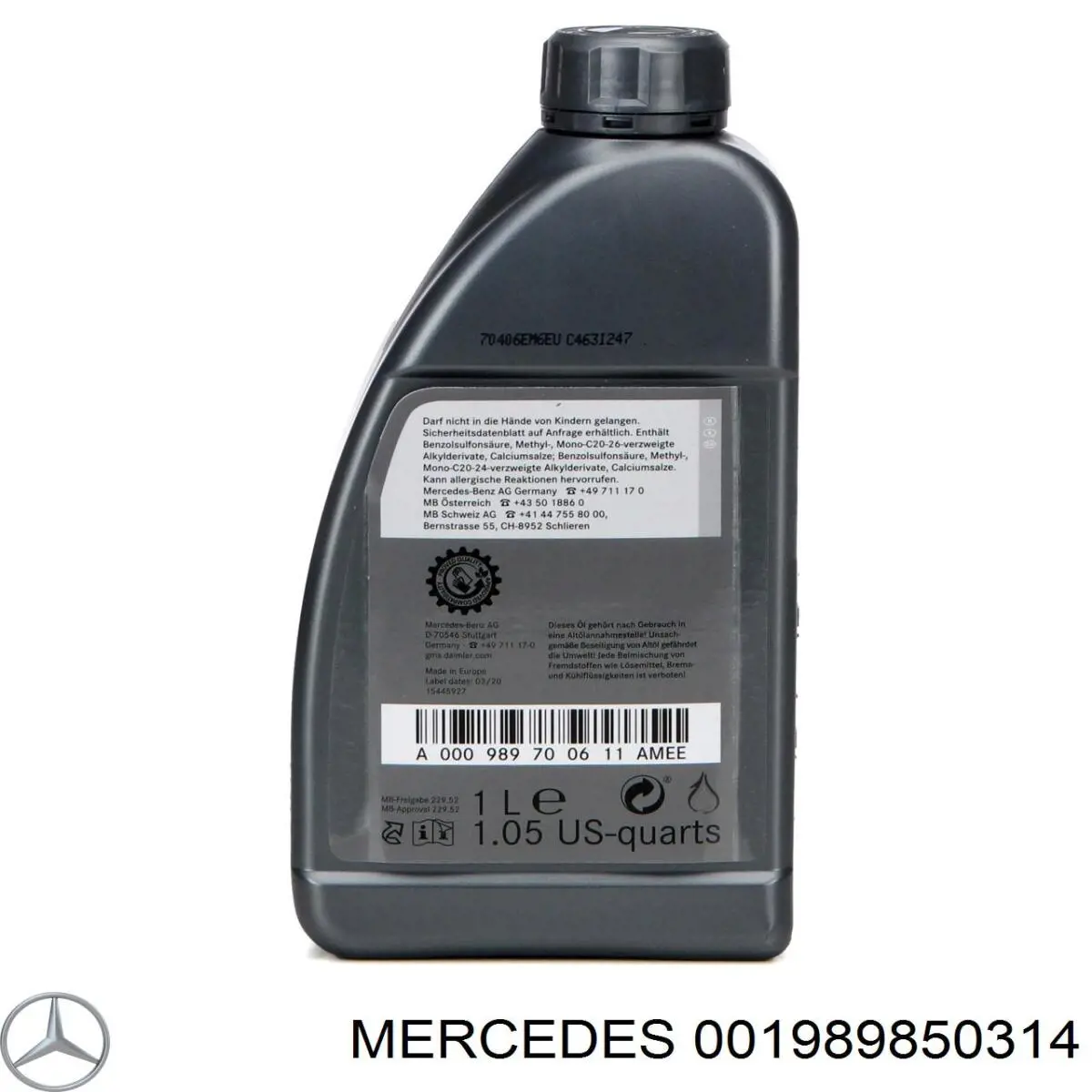 Comprar 001989850314 Mercedes Aceite caja de cambios
