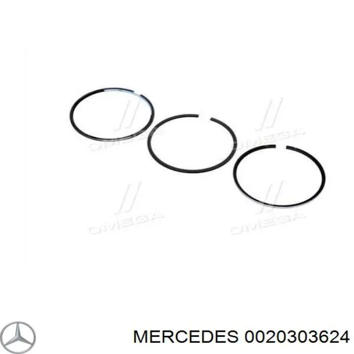 0020303624 Mercedes juego de aros de pistón para 1 cilindro, std