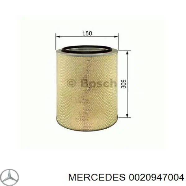 0020947004 Mercedes filtro de aire