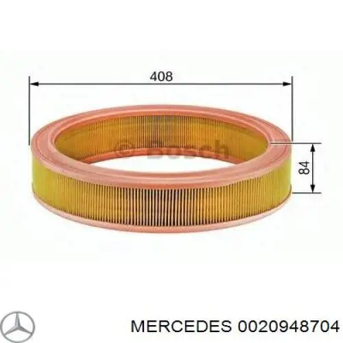 0020948704 Mercedes filtro de aire